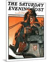 "London Coach" Saturday Evening Post Cover, December 5,1925-Norman Rockwell-Mounted Giclee Print