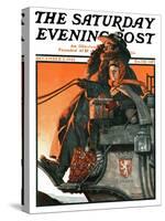 "London Coach" Saturday Evening Post Cover, December 5,1925-Norman Rockwell-Stretched Canvas