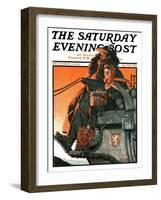 "London Coach" Saturday Evening Post Cover, December 5,1925-Norman Rockwell-Framed Giclee Print