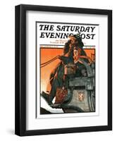 "London Coach" Saturday Evening Post Cover, December 5,1925-Norman Rockwell-Framed Premium Giclee Print