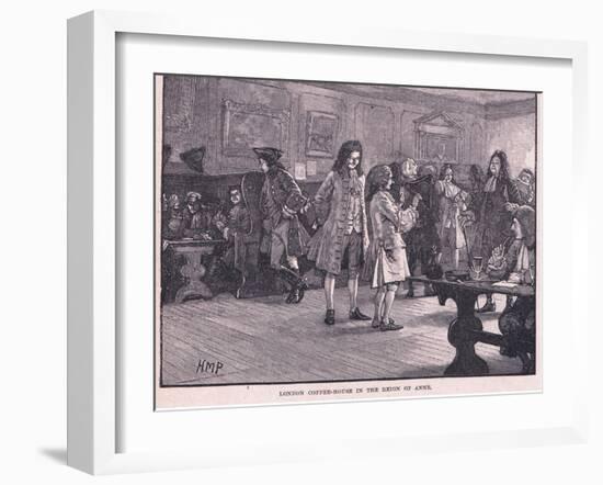 London Coffee-House in the Reign of Anne Circa Ad 1710-Henry Marriott Paget-Framed Giclee Print