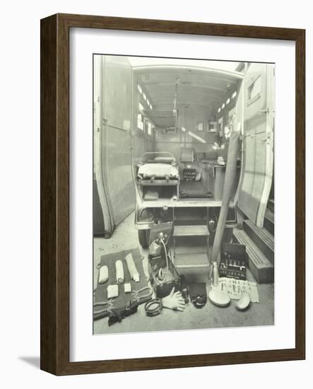 London County Council Ambulance Interior and Equipment, 1925-null-Framed Photographic Print