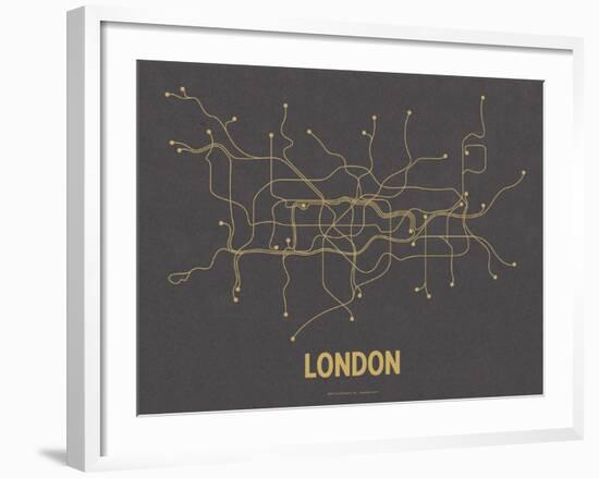 London (Dark Gray & Mustard)-LinePosters-Framed Serigraph