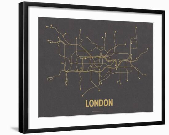 London (Dark Gray & Mustard)-LinePosters-Framed Serigraph