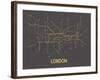 London (Dark Gray & Mustard)-LinePosters-Framed Serigraph