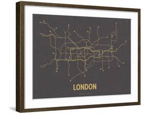 London (Dark Gray & Mustard)-LinePosters-Framed Serigraph