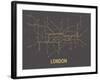 London (Dark Gray & Mustard)-LinePosters-Framed Serigraph