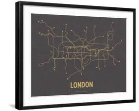 London (Dark Gray & Mustard)-LinePosters-Framed Serigraph