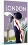 London - Dave Thompson Contemporary Travel Print-Dave Thompson-Mounted Giclee Print