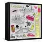 London Doodles-Alisa Foytik-Framed Stretched Canvas