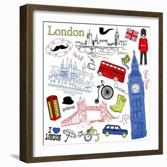 London Doodles-Alisa Foytik-Framed Art Print