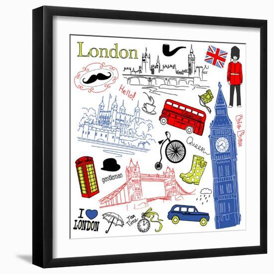 London Doodles-Alisa Foytik-Framed Art Print
