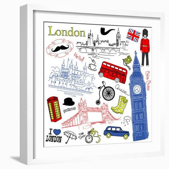 London Doodles-Alisa Foytik-Framed Art Print