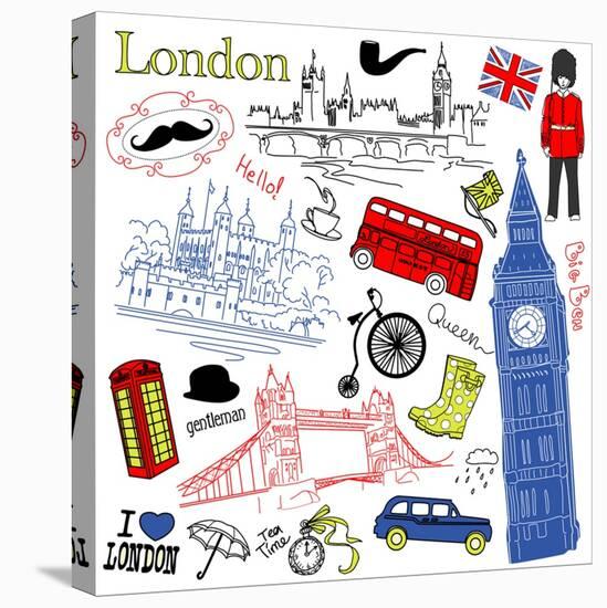 London Doodles-Alisa Foytik-Stretched Canvas