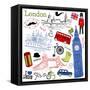 London Doodles-Alisa Foytik-Framed Stretched Canvas