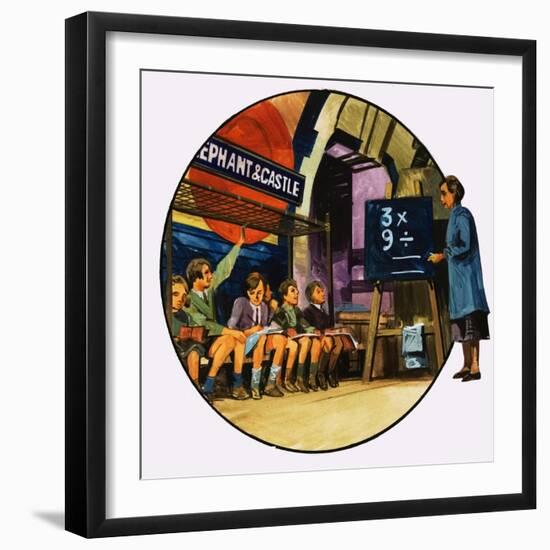 London During the Blitz-English School-Framed Giclee Print