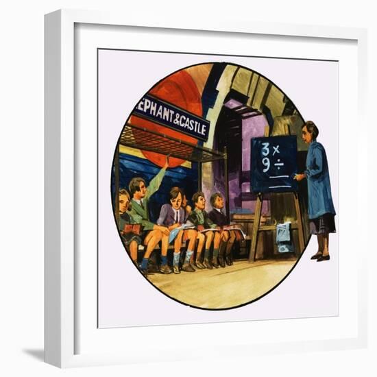 London During the Blitz-English School-Framed Giclee Print