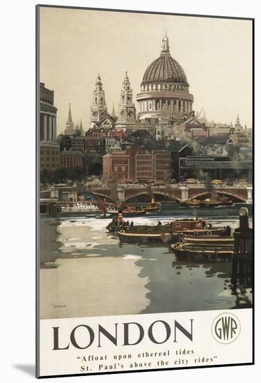 London, England - Great Western Railway St. Paul's Travel Poster-null-Mounted Poster