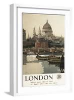 London, England - Great Western Railway St. Paul's Travel Poster-Lantern Press-Framed Art Print