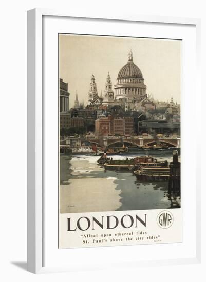 London, England - Great Western Railway St. Paul's Travel Poster-Lantern Press-Framed Art Print