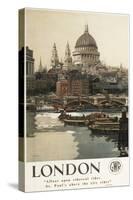 London, England - Great Western Railway St. Paul's Travel Poster-Lantern Press-Stretched Canvas