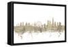 London England Skyline Sheet Music Cityscape-Michael Tompsett-Framed Stretched Canvas
