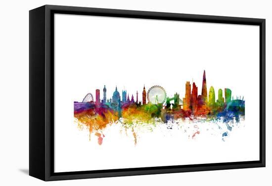 London England Skyline-Michael Tompsett-Framed Stretched Canvas