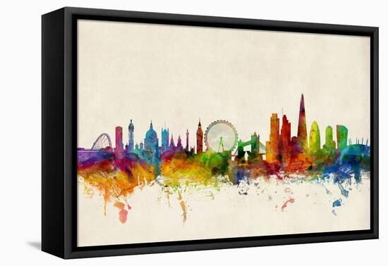 London England Skyline-Michael Tompsett-Framed Stretched Canvas