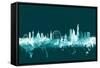 London England Skyline-Michael Tompsett-Framed Stretched Canvas