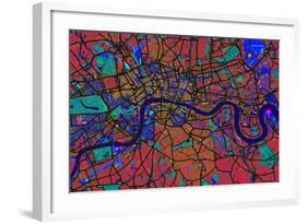 London England Street Map-Michael Tompsett-Framed Art Print