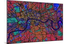 London England Street Map-Michael Tompsett-Mounted Art Print