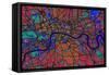 London England Street Map-Michael Tompsett-Framed Stretched Canvas