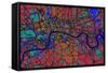 London England Street Map-Michael Tompsett-Framed Stretched Canvas