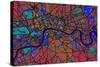 London England Street Map-Michael Tompsett-Stretched Canvas