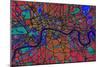 London England Street Map-Michael Tompsett-Mounted Premium Giclee Print