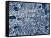 London England Street Map-Michael Tompsett-Framed Stretched Canvas