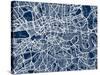 London England Street Map-Michael Tompsett-Stretched Canvas