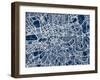 London England Street Map-Michael Tompsett-Framed Art Print