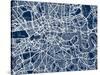 London England Street Map-Michael Tompsett-Stretched Canvas