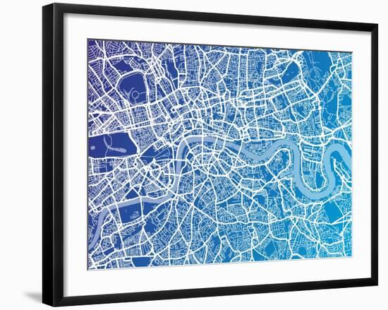 London England Street Map-Michael Tompsett-Framed Art Print