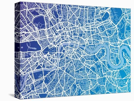 London England Street Map-Michael Tompsett-Stretched Canvas