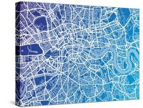 London England Street Map-Michael Tompsett-Stretched Canvas