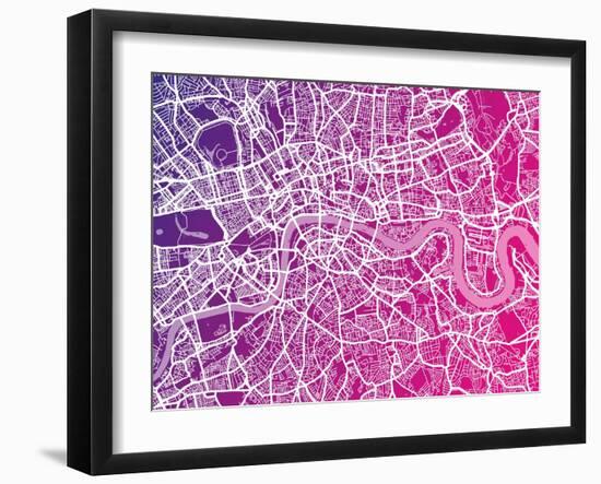 London England Street Map-Michael Tompsett-Framed Art Print