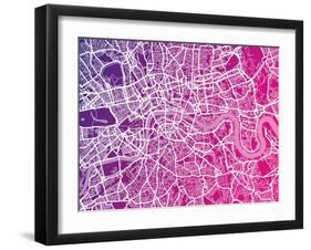 London England Street Map-Michael Tompsett-Framed Art Print