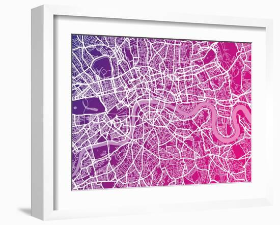 London England Street Map-Michael Tompsett-Framed Art Print