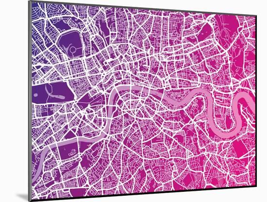 London England Street Map-Michael Tompsett-Mounted Art Print