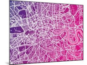 London England Street Map-Michael Tompsett-Mounted Art Print