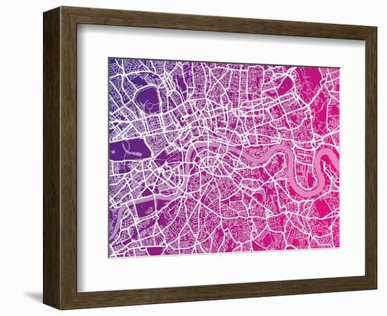 London England Street Map-Michael Tompsett-Framed Art Print