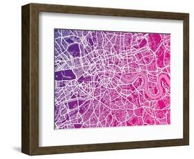 London England Street Map-Michael Tompsett-Framed Art Print