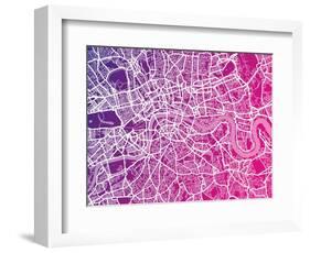 London England Street Map-Michael Tompsett-Framed Art Print